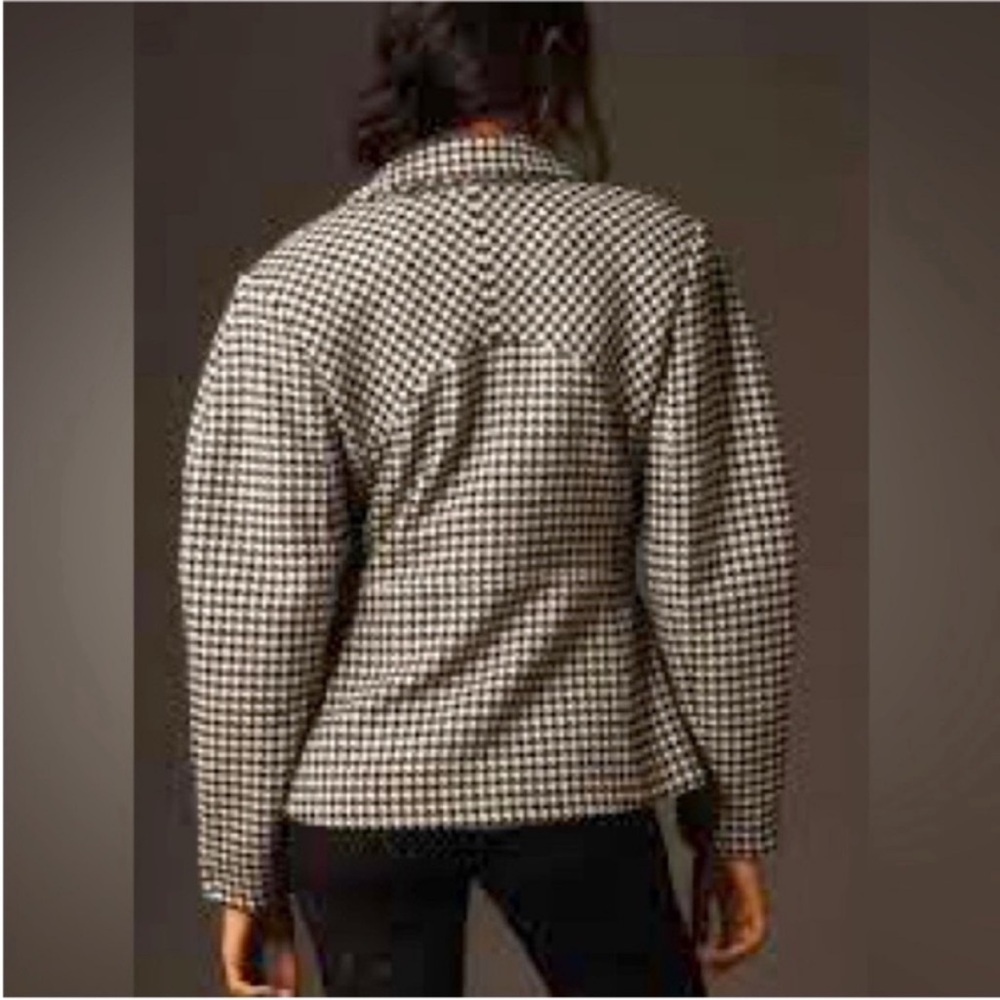 Anthropology Maeve Houndstooth Peplum Jacket size Medium - Picture 3 of 11